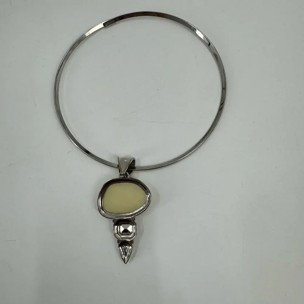 Silver plated Faux stone Choker necklace